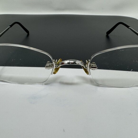 Cartier rimless metal optical Eyeglasses Frame Shiny Silver - Picture 4 of 16
